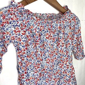 St John’s Bay Flower White Half Sleeve Frilly Neck Large